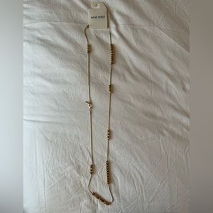 Nine West Long Gold Geometric Statement Necklace